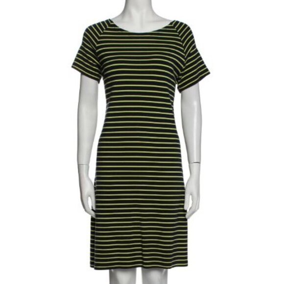 STS Sail To Sable Striped Shift Mini Dress Short Sleeve Size XS Black/Yellow - Picture 1 of 4